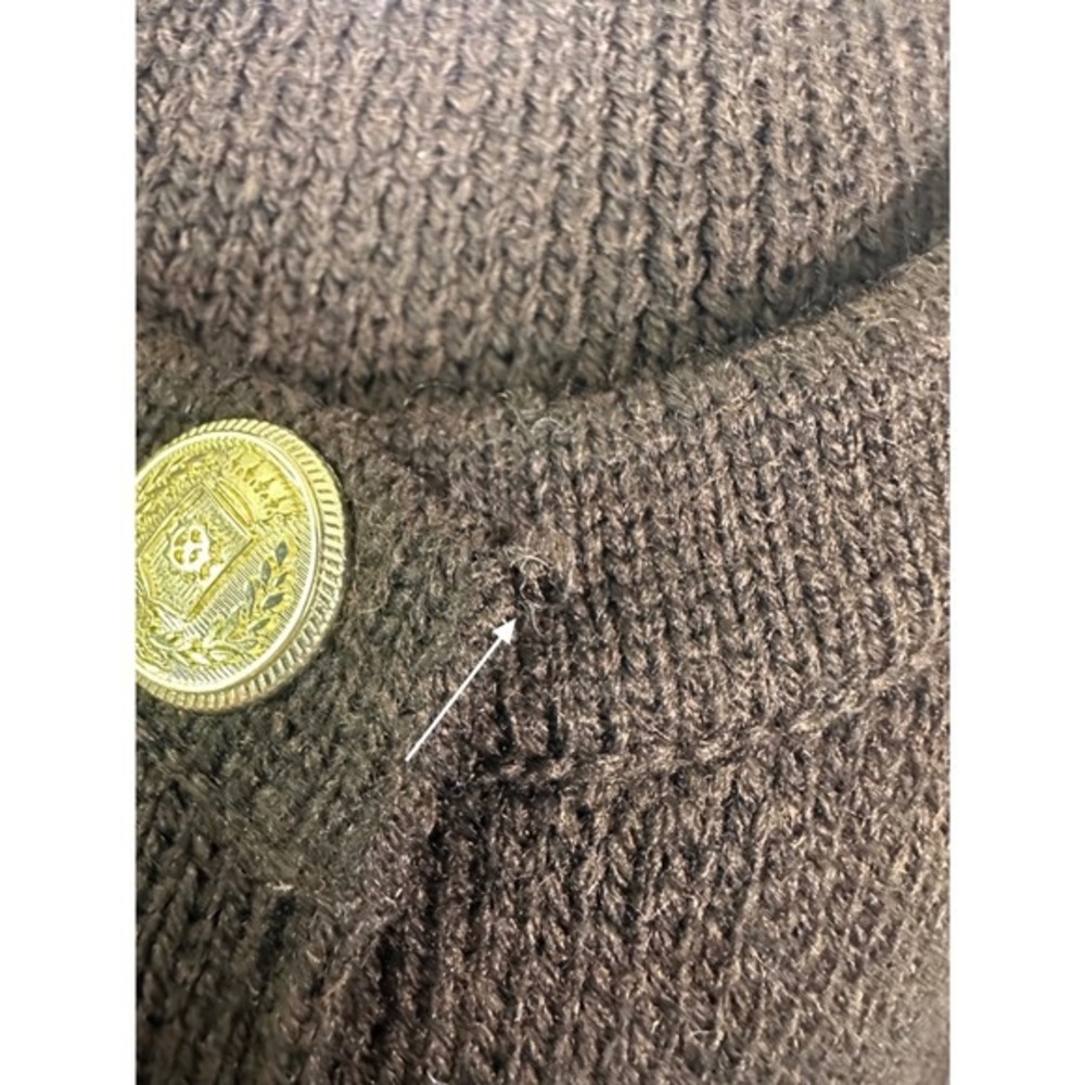 ZARA Women's Brown Knit Cardigan Gold Button Pockets Crew Neck Size M - Picture 13 of 15